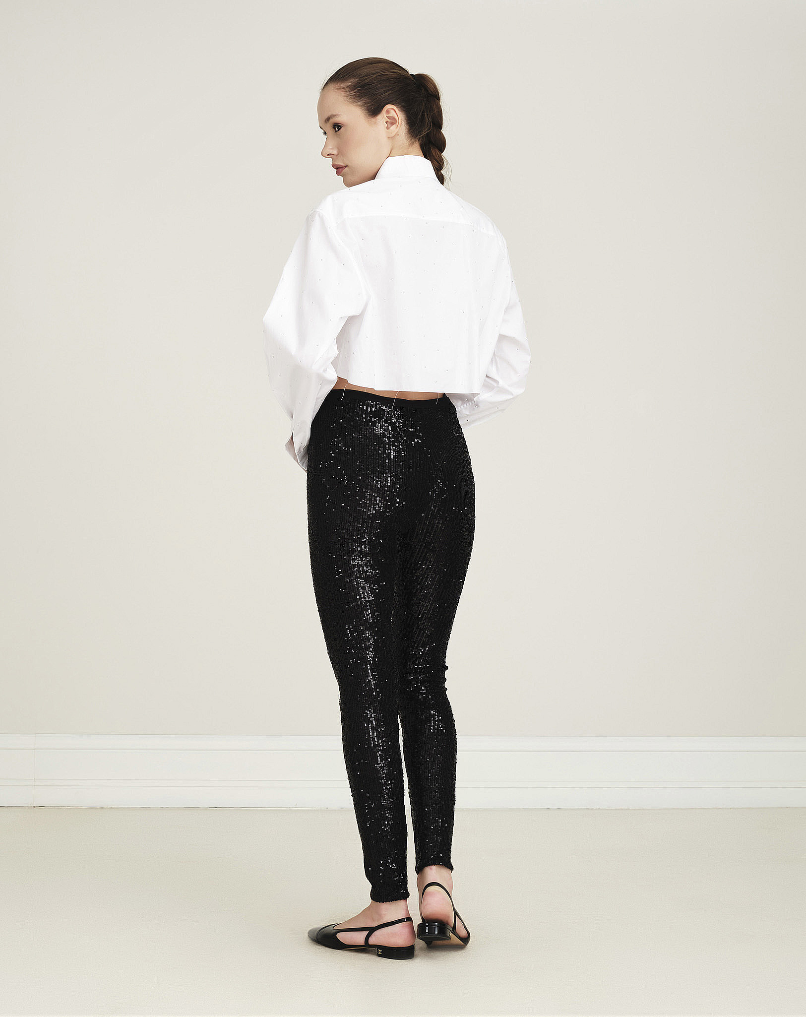 Prada- Sequined Stretch Pants  IT42